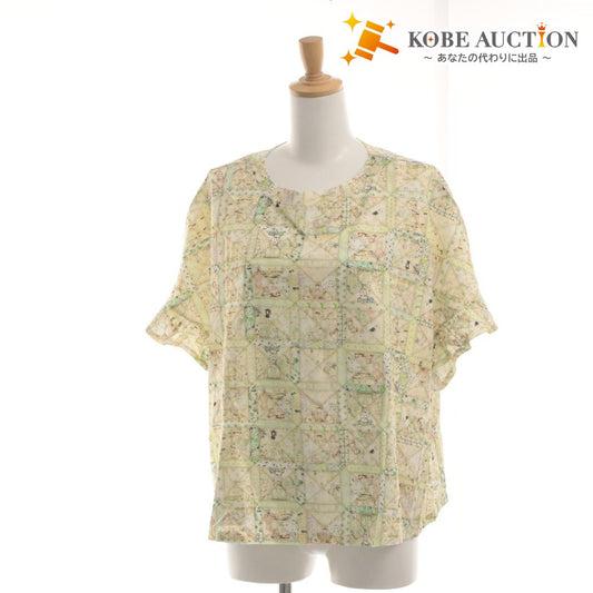 ■ ユキエモン yukiemon カットソー Tシャツ 半袖 袖フリル ねこあつめ ミルク 猫 ネコ レディース 3L マルチカラー 未使用 タグ付き