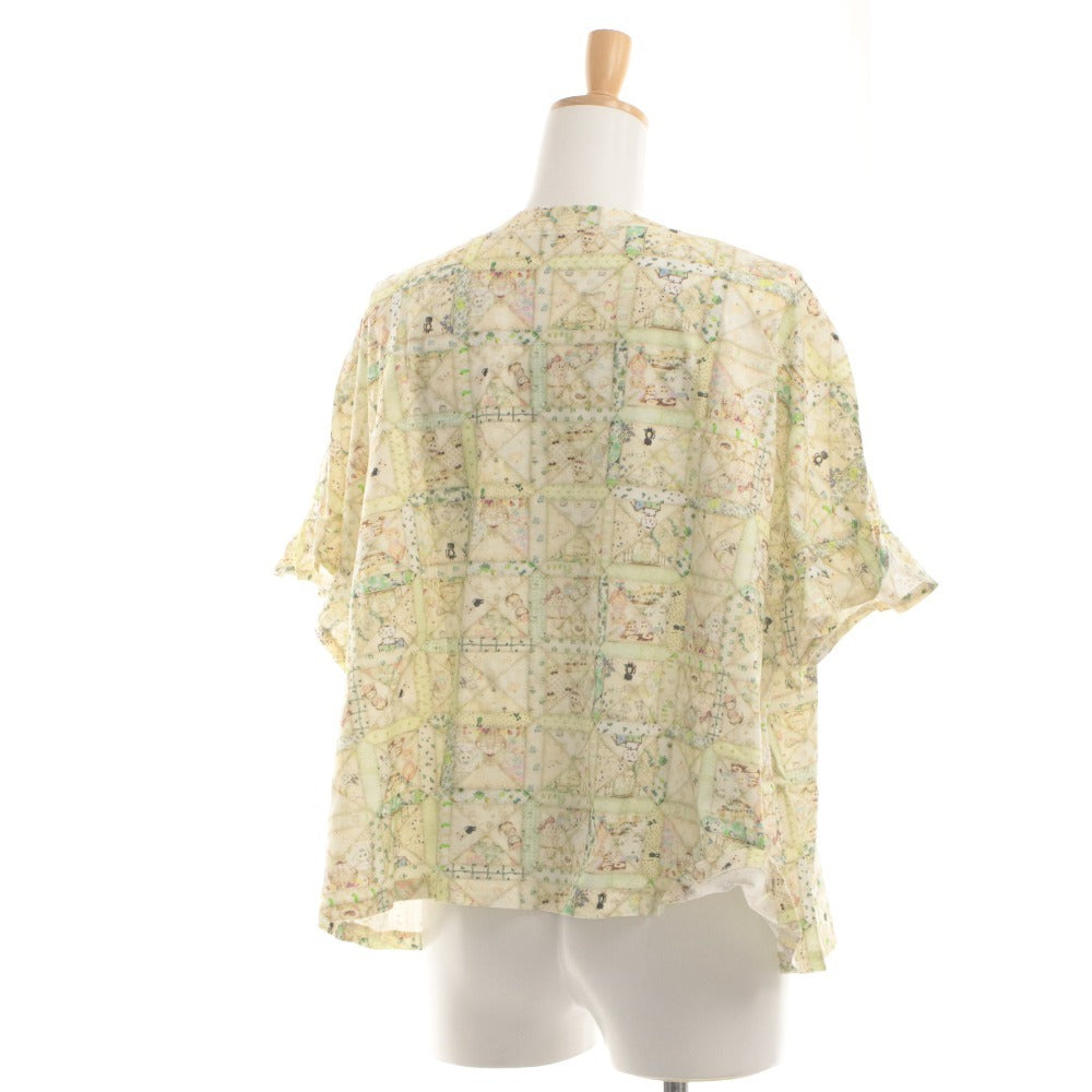■ ユキエモン yukiemon カットソー Tシャツ 半袖 袖フリル ねこあつめ ミルク 猫 ネコ レディース 3L マルチカラー 未使用 タグ付き