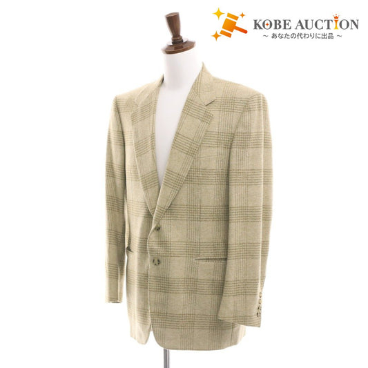 ■ カナーリ ジャケット ブレザー アウター チェック メンズ 48 （M相当） ベージュ