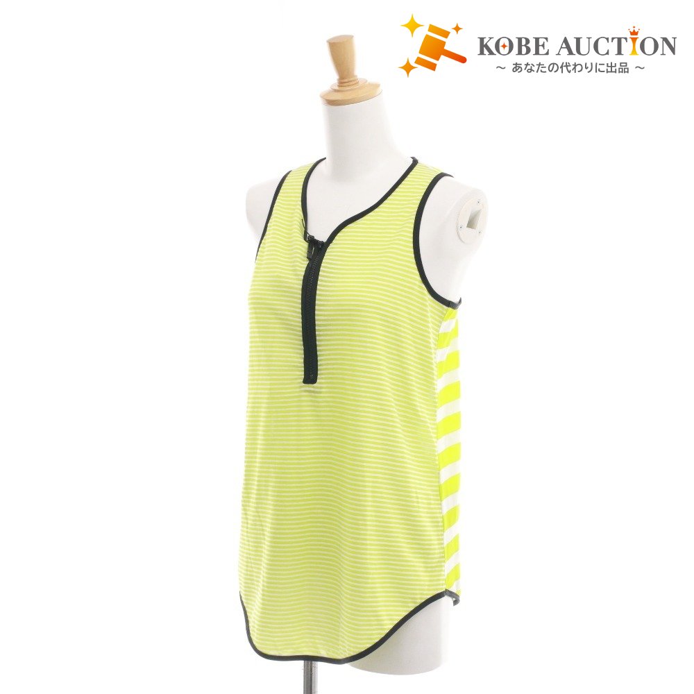 ■ マックスマーラ スポーツマックスコード チュニック ノースリーブ 17-94-10634 トップス ボーダー レディース ライトグリーン タグ付き