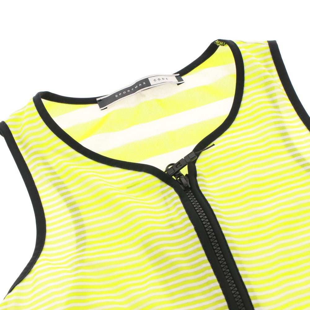 ■ マックスマーラ スポーツマックスコード チュニック ノースリーブ 17-94-10634 トップス ボーダー レディース ライトグリーン タグ付き