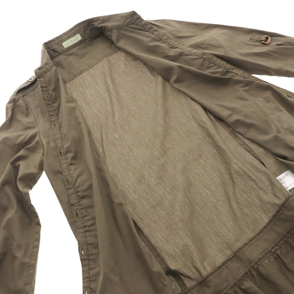 ■ VERSEAU ヴェルソー チュニック 長袖 VE-68050473 トップス 日本製 フリル シャツ レディース 38(M相当) カーキ タグ付き