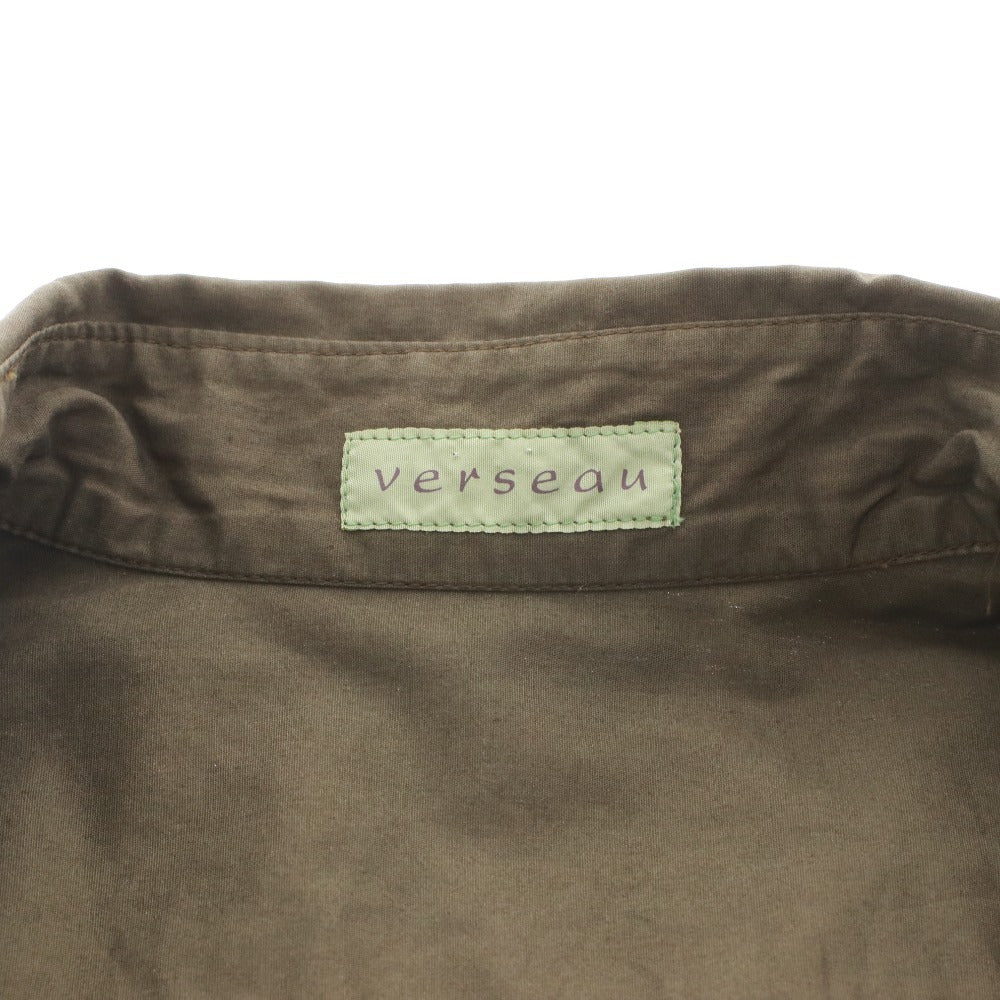 ■ VERSEAU ヴェルソー チュニック 長袖 VE-68050473 トップス 日本製 フリル シャツ レディース 38(M相当) カーキ タグ付き