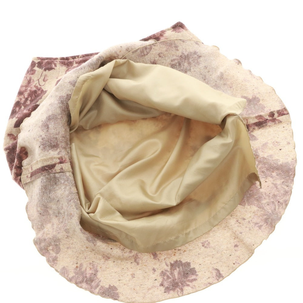 ■ レストローズ スカート ひざ丈 ボトムス 日本製 フリル Aライン 薔薇 レディース M ワイン ベージュ系