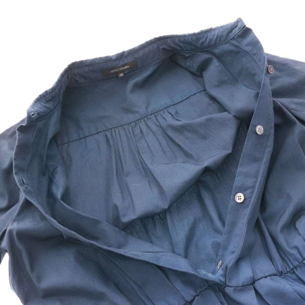 Akiko Ogawa Long Dress, Long Sleeves, Top and Bottoms, Made in Japan, Pleated, Gradient, Women's, Size 38 (Equivalent to M), Blue, Includes Accessories