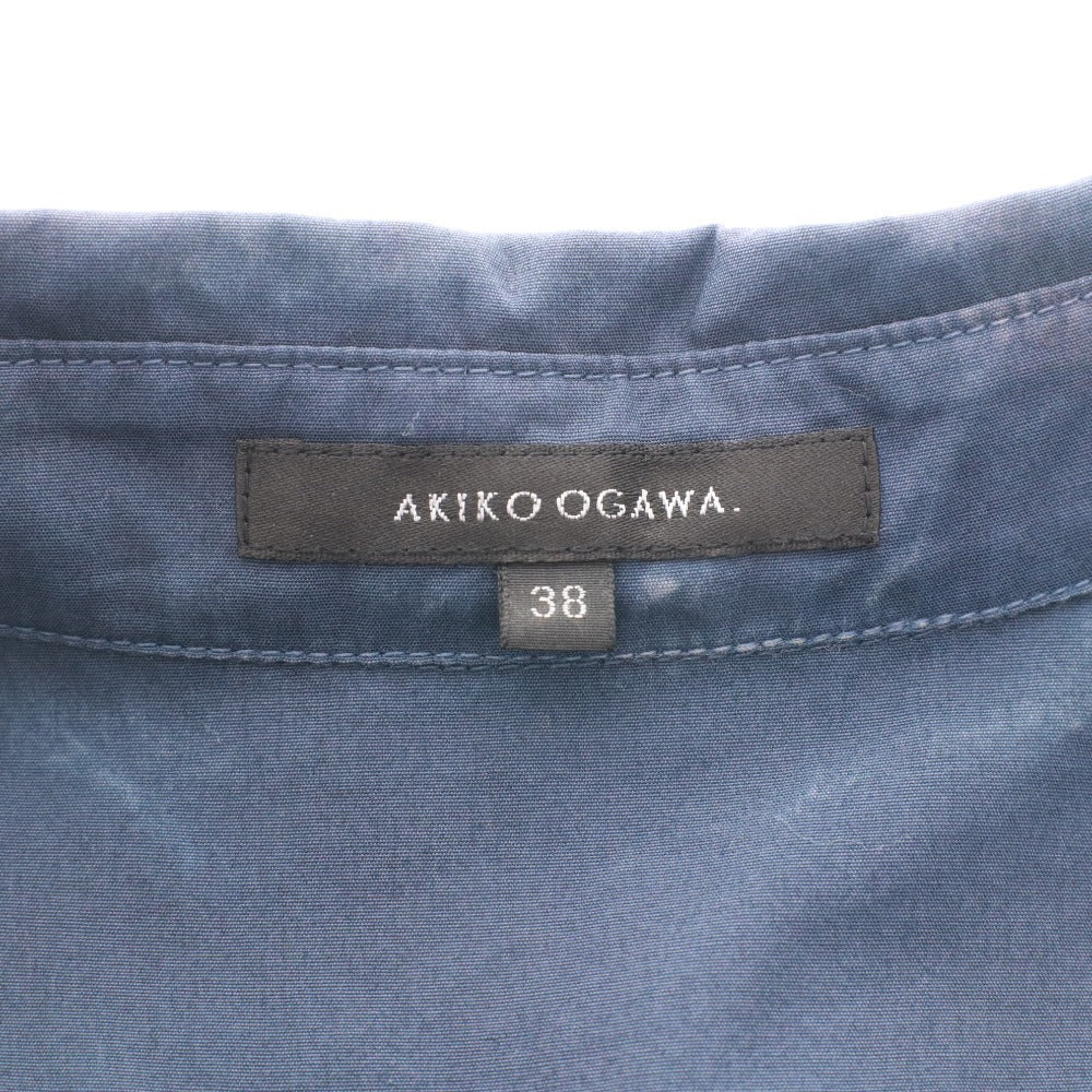 Akiko Ogawa Long Dress, Long Sleeves, Top and Bottoms, Made in Japan, Pleated, Gradient, Women's, Size 38 (Equivalent to M), Blue, Includes Accessories