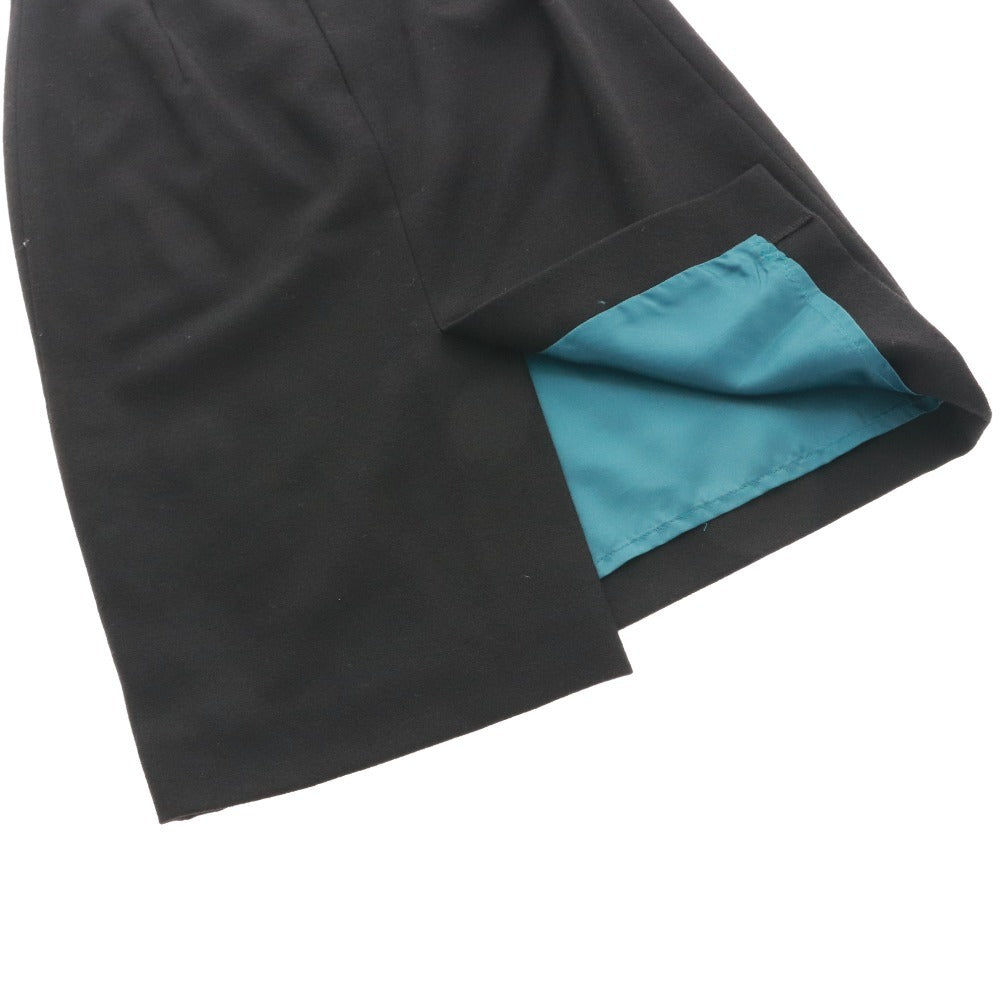 ■ アキコオガワ ひざ丈スカート 133-13031 ボトムス フリル アシンメトリー モノトーン レディース 36(S相当）ブラック系 タグ付き