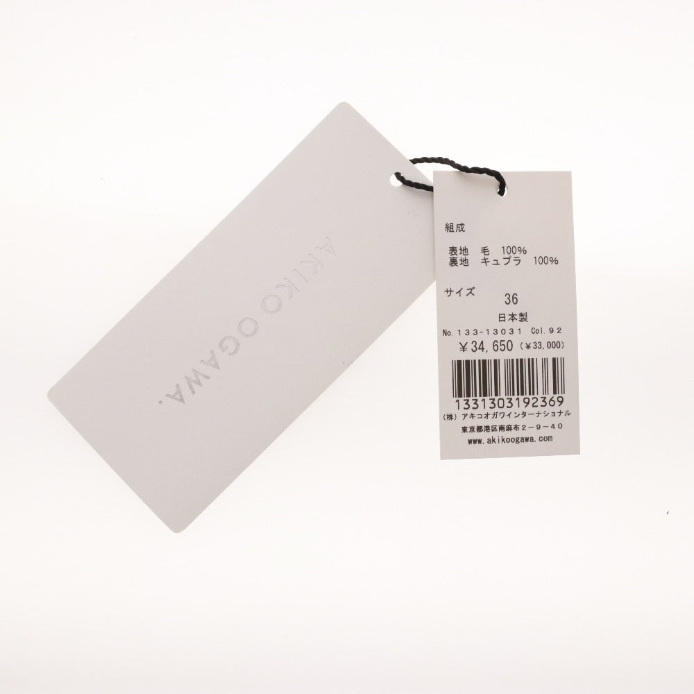 ■ アキコオガワ ひざ丈スカート 133-13031 ボトムス フリル アシンメトリー モノトーン レディース 36(S相当）ブラック系 タグ付き