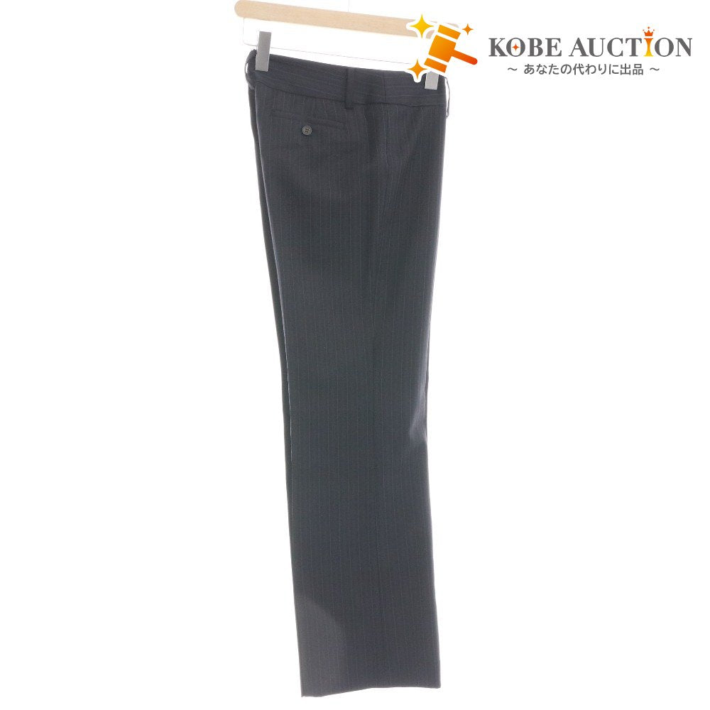 ■ アキコオガワ AKIKO OGAWA パンツ 133-14015 ボトムス センタープレス ストライプ レディース 40(L相当）ネイビー タグ付き