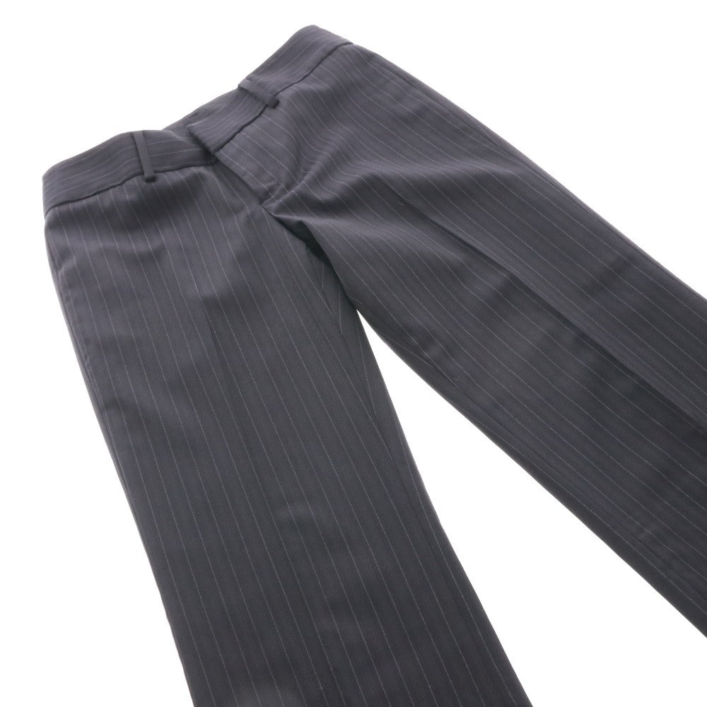 ■ アキコオガワ AKIKO OGAWA パンツ 133-14015 ボトムス センタープレス ストライプ レディース 40(L相当）ネイビー タグ付き