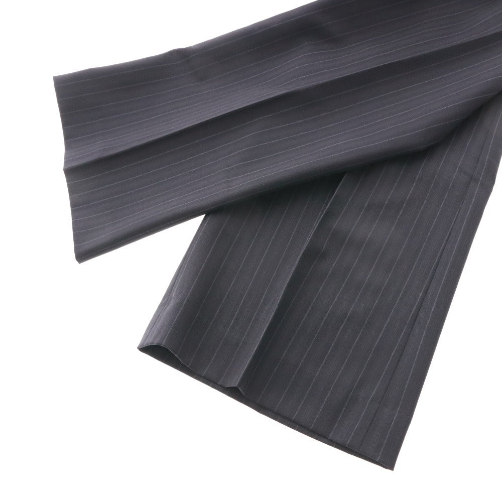 ■ アキコオガワ AKIKO OGAWA パンツ 133-14015 ボトムス センタープレス ストライプ レディース 40(L相当）ネイビー タグ付き