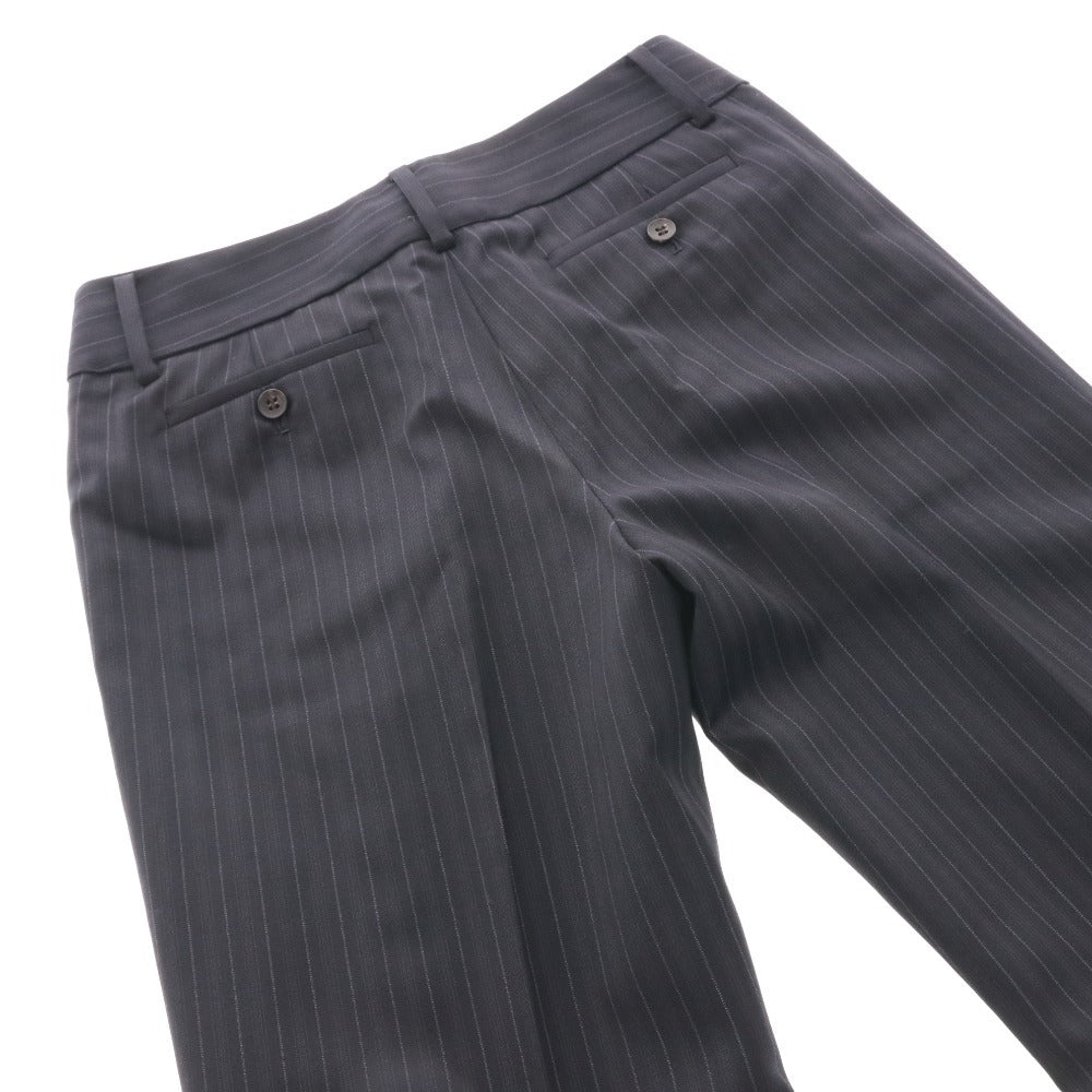 ■ アキコオガワ AKIKO OGAWA パンツ 133-14015 ボトムス センタープレス ストライプ レディース 40(L相当）ネイビー タグ付き