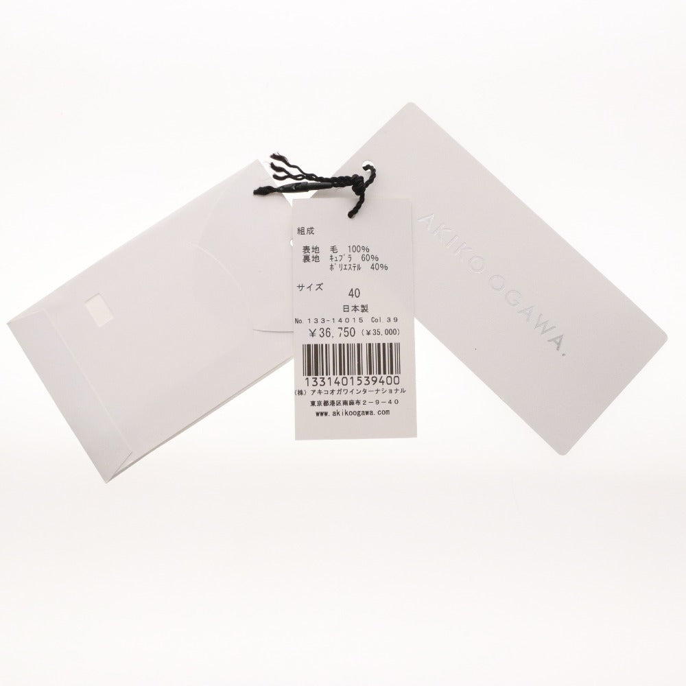 ■ アキコオガワ AKIKO OGAWA パンツ 133-14015 ボトムス センタープレス ストライプ レディース 40(L相当）ネイビー タグ付き