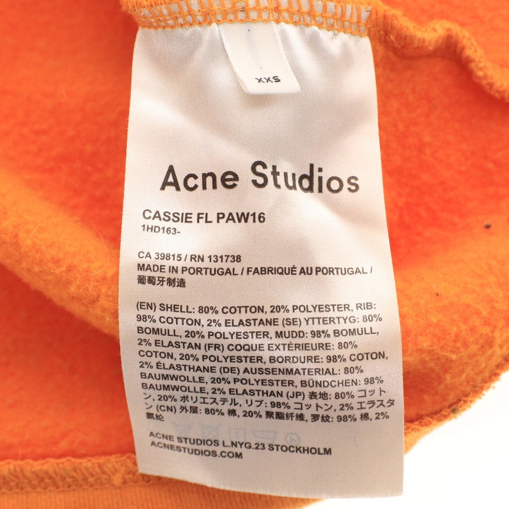 ■ アクネストゥディオズ スウェット トレーナー CASSIE FL PAW16 長袖トップス 裏起毛 レディース メンズ xxs オレンジ