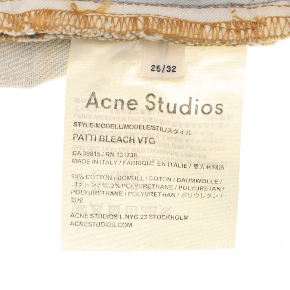 ■ アクネストゥディオズ デニム ロング CA3981 ボトムス スキニー ジーンズ ブリーチ レディース 26/32(xxsサイズ相当）ライトブルー