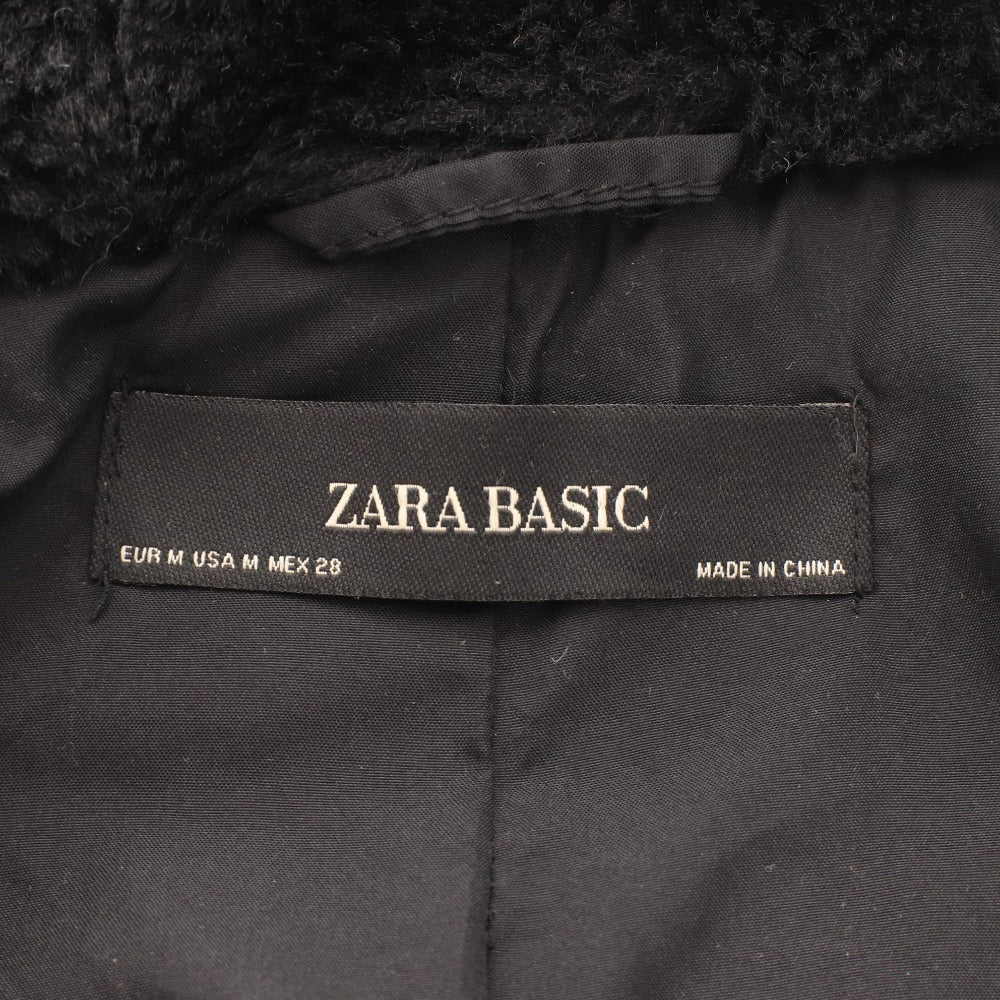■ ザラ ZARA ジャケット コート ブルゾン 長袖 トップス フェイクファー フード レディース M ブラック