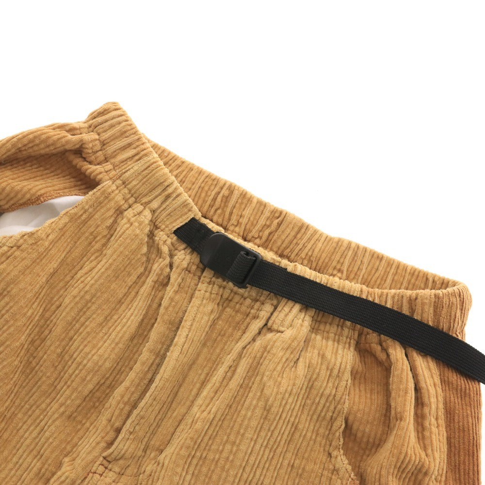 ■ ゴースローキャラバン サルエルパンツ ボトムス コーデュロイ 2トーンカラー ワイド ジョガー メンズ 1 (S相当) ライトブラウン