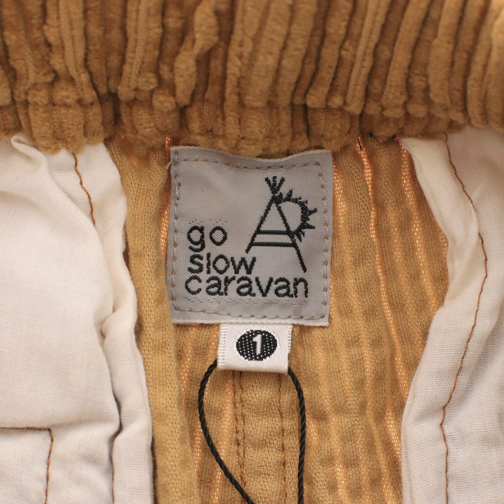 ■ ゴースローキャラバン サルエルパンツ ボトムス コーデュロイ 2トーンカラー ワイド ジョガー メンズ 1 (S相当) ライトブラウン