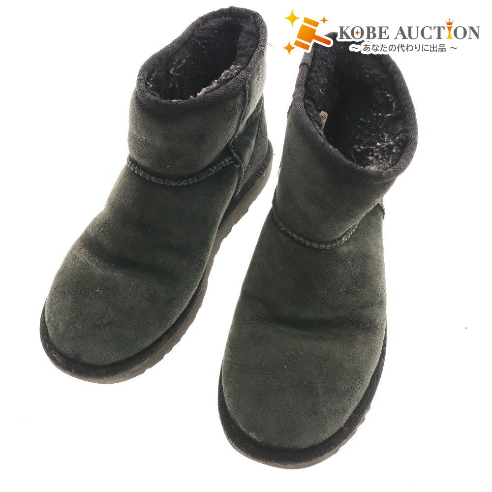 ■ アグ UGG ムートンブーツ クラシックミニ 1016222 靴 シープスキン ショート レディース USA8 25cm ブラック