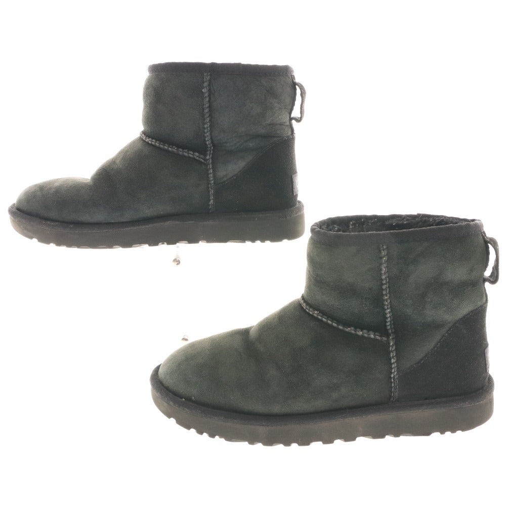 ■ アグ UGG ムートンブーツ クラシックミニ 1016222 靴 シープスキン ショート レディース USA8 25cm ブラック