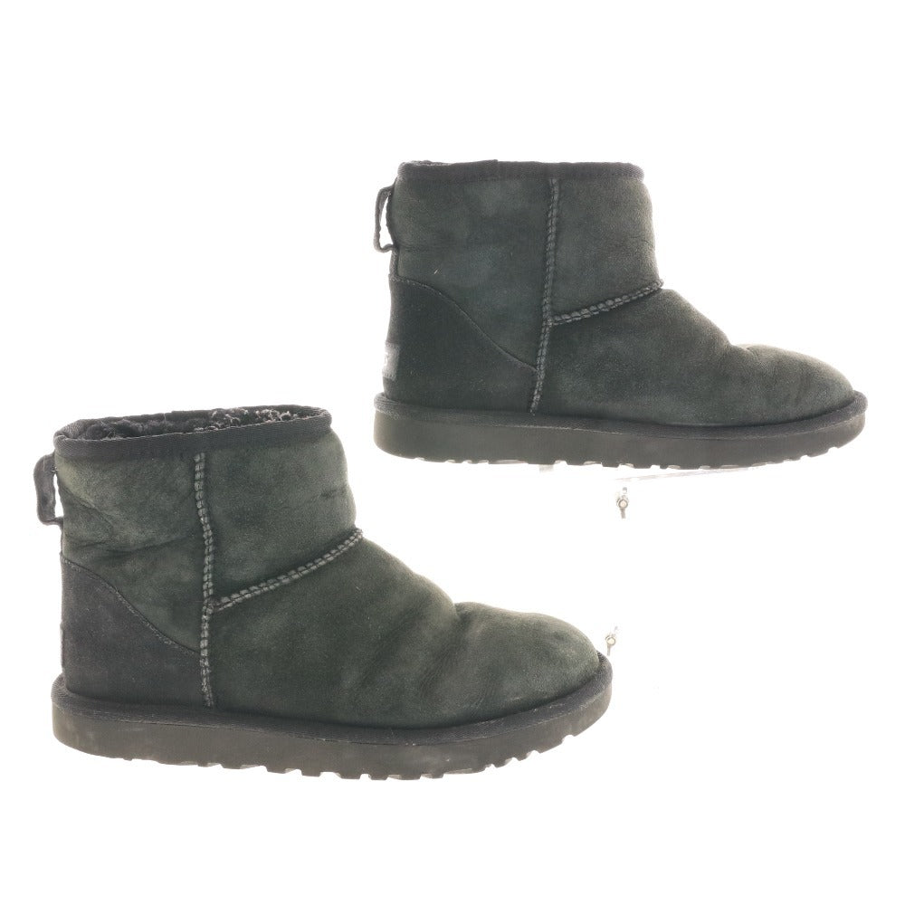 ■ アグ UGG ムートンブーツ クラシックミニ 1016222 靴 シープスキン ショート レディース USA8 25cm ブラック