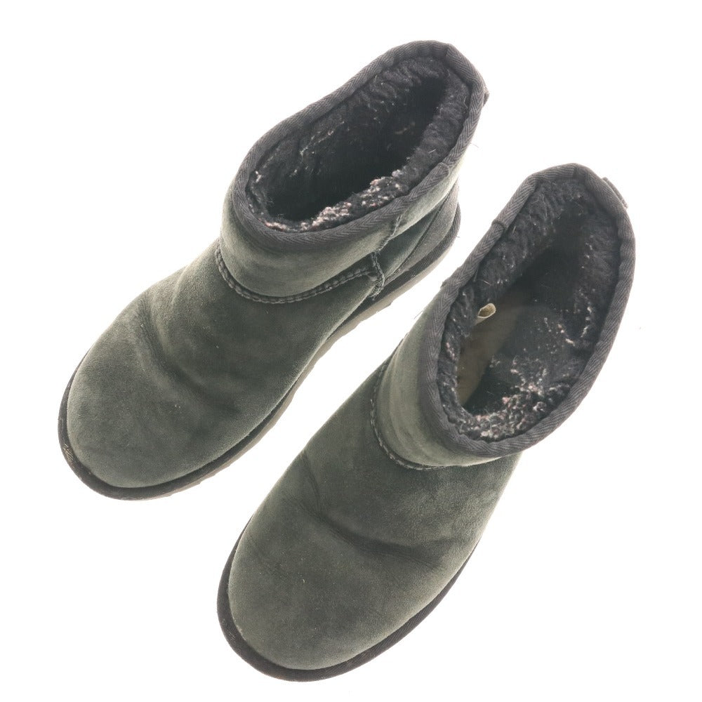 ■ アグ UGG ムートンブーツ クラシックミニ 1016222 靴 シープスキン ショート レディース USA8 25cm ブラック