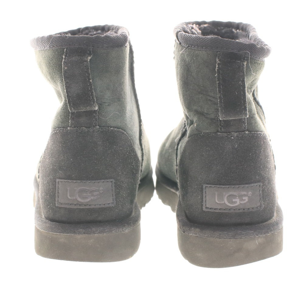 ■ アグ UGG ムートンブーツ クラシックミニ 1016222 靴 シープスキン ショート レディース USA8 25cm ブラック