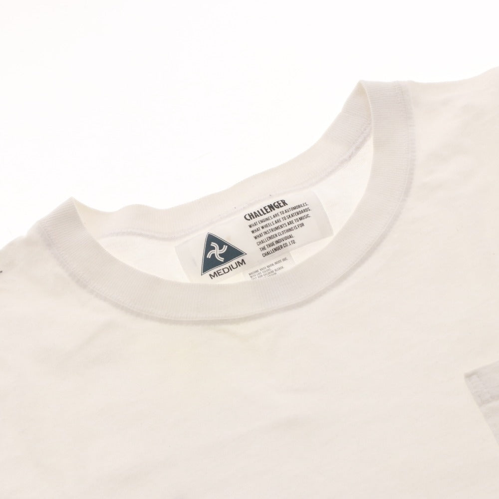 ■ チャレンジャー CHALLENGER Tシャツ カットソー 半袖 トップス 胸ポケット メンズ M ホワイト