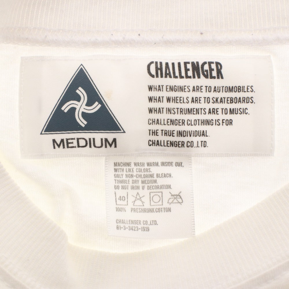 ■ チャレンジャー CHALLENGER Tシャツ カットソー 半袖 トップス 胸ポケット メンズ M ホワイト