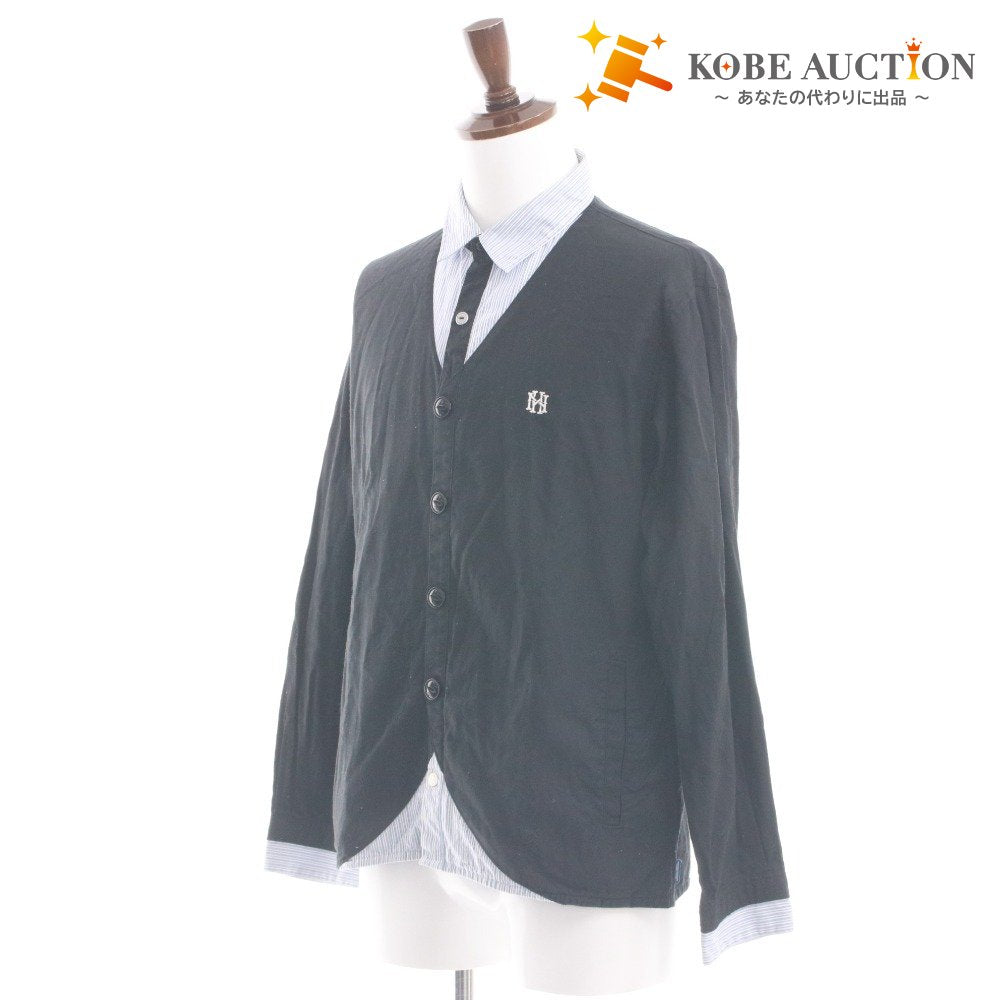 ■ ネイバーフッド NEIGHBORHOOD シャツ 長袖 トップス CHANNEL7 C-SHIRT LS 切替 メンズ M ブラック ブルー