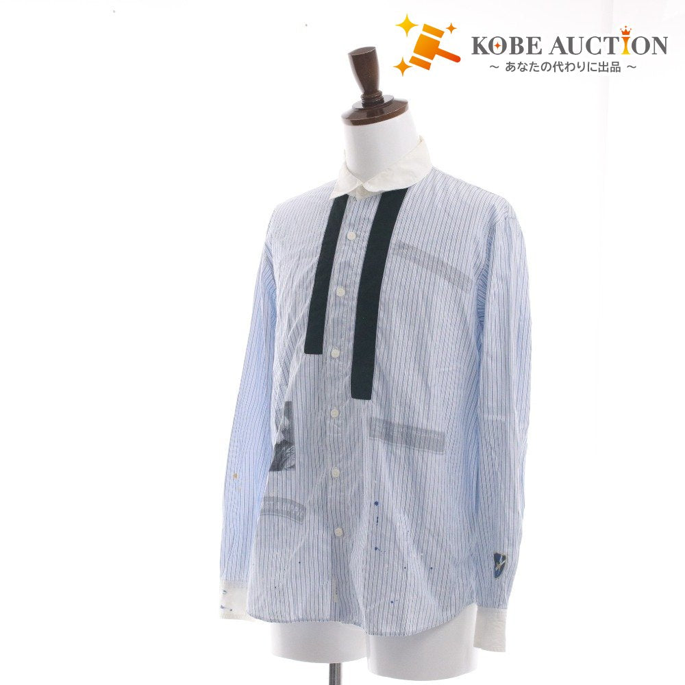 ■ ネイバーフッド NEIGHBORHOOD シャツ 長袖 トップス Tie Stripe / C-SHIRT LS ストライプ ペイント メンズ M ブルー