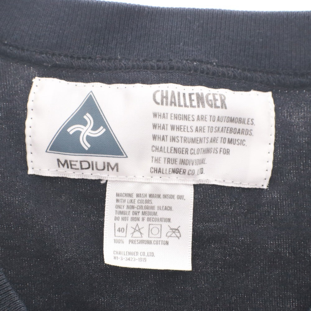 ■ CHALLENGER チャレンジャー Tシャツ トップス 半袖 丸首 ワンポイント メンズ M ブラック