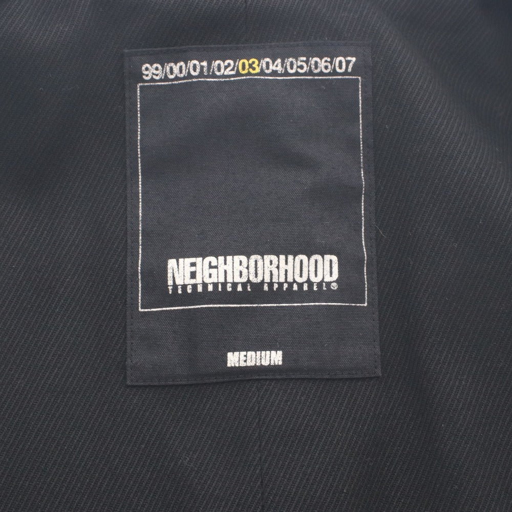 ■ NEIGHBORHOOD ネイバーフッド ピーコート アウター ボタン ポケット 無地 メンズ M ブラック