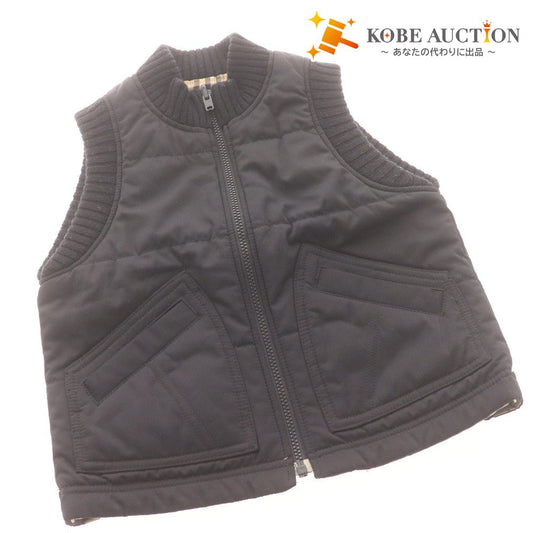 ■ バーバリー ベスト アウター リバーシブル キッズ 男の子 女の子 100A ブラック ベージュ