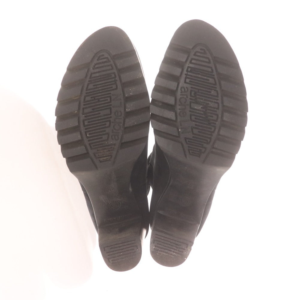 ■ アルシュ ブーツ シューズ 靴 ショート レディース 36 （23cm相当） ブラック 箱付き