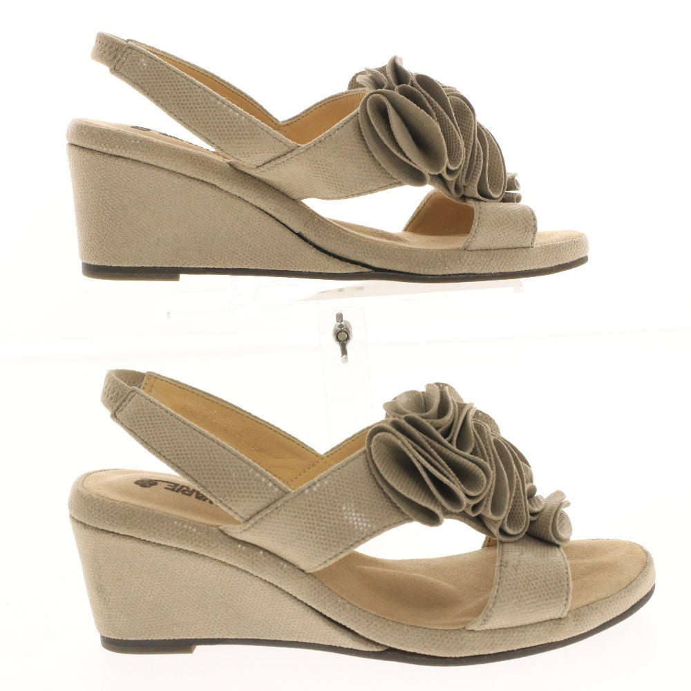 ■ COULEUR VARIE クロールバリエ サンダル ミュール 744206 リボン飾り レディース 22cm ベージュ系