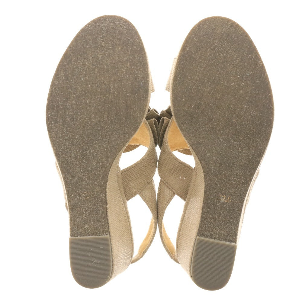 ■ COULEUR VARIE クロールバリエ サンダル ミュール 744206 リボン飾り レディース 22cm ベージュ系