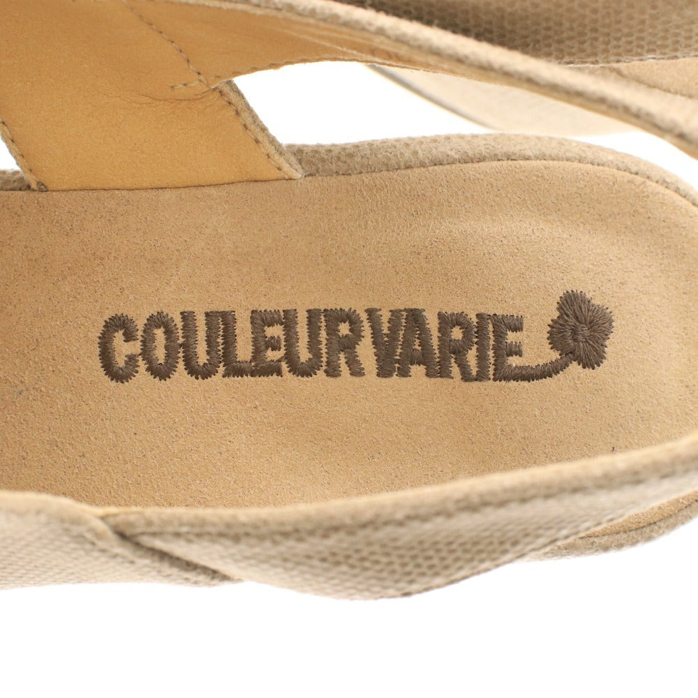 ■ COULEUR VARIE クロールバリエ サンダル ミュール 744206 リボン飾り レディース 22cm ベージュ系