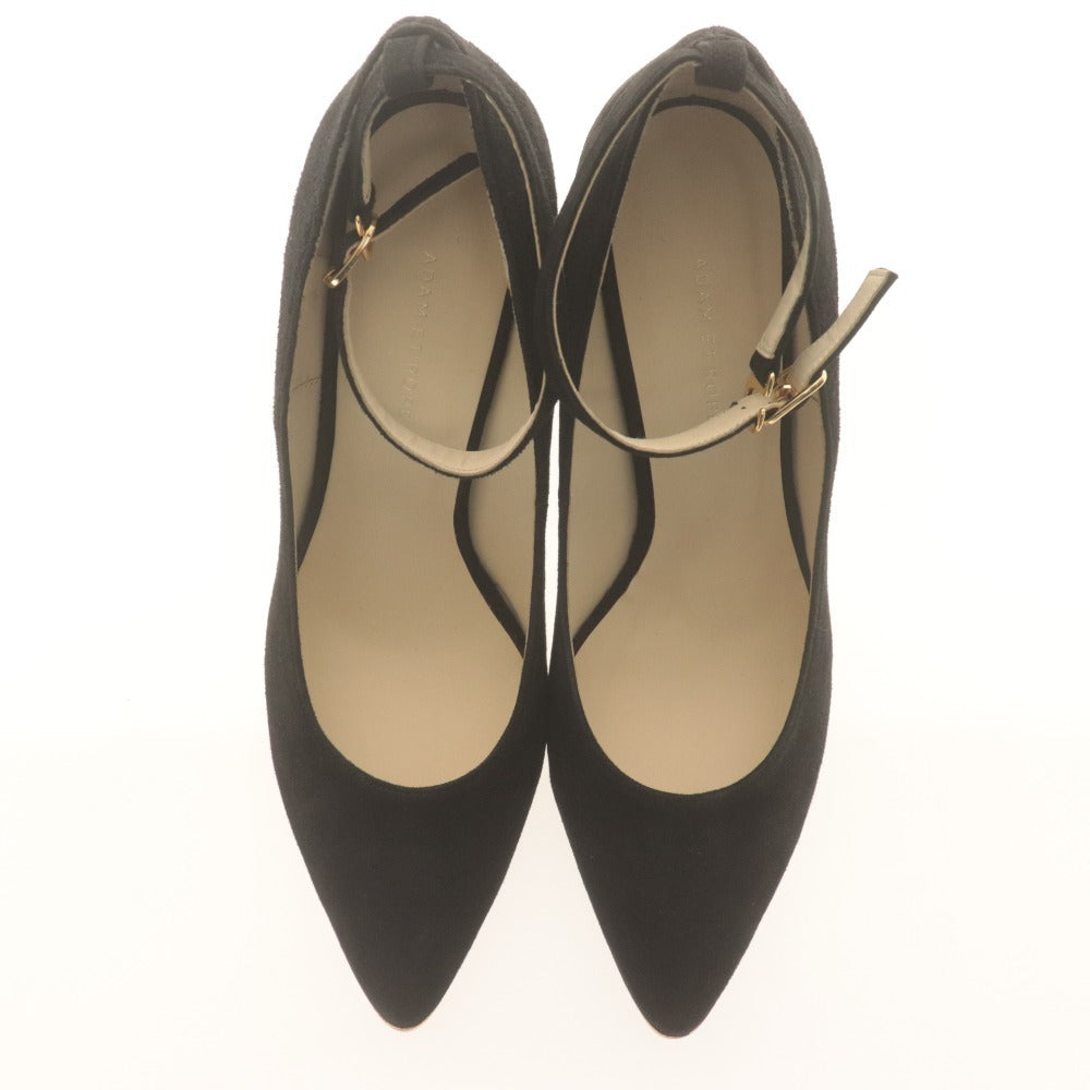 ■ アダムエロペ パンプス 靴 ストラップ ヒール レディース 24.0cm ブラック ゴールド 箱付き