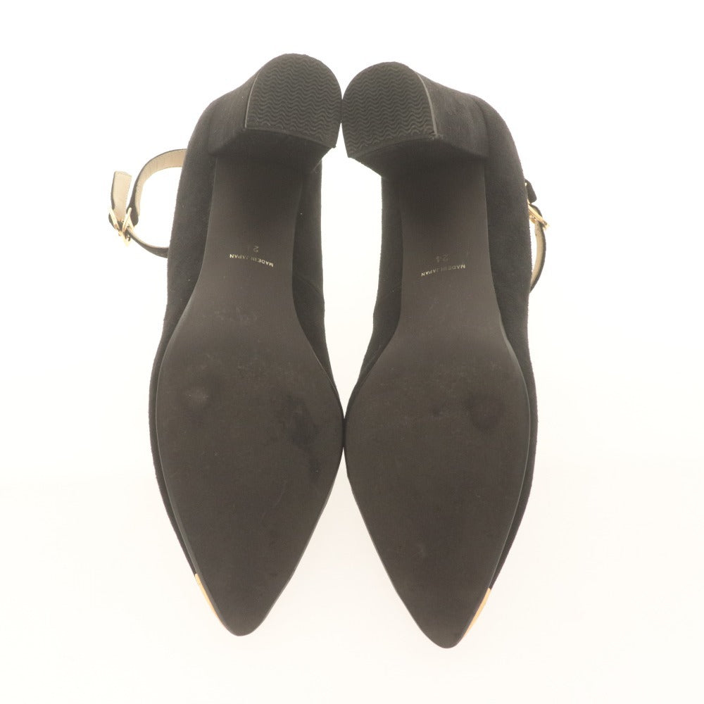 ■ アダムエロペ パンプス 靴 ストラップ ヒール レディース 24.0cm ブラック ゴールド 箱付き