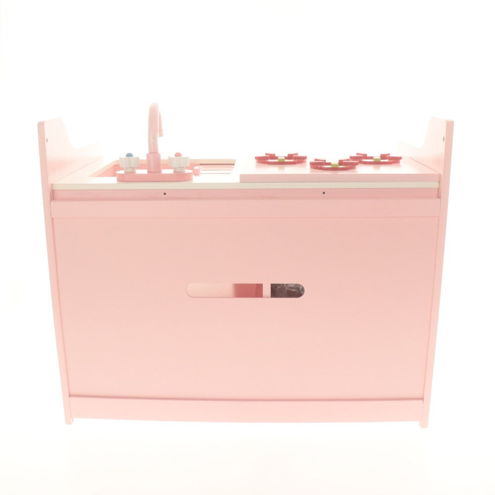 ■ マザーガーデン ままごとキッチンセット おもちゃ 野いちご 木製 鍋 包丁 まな板 等 ピンク レッド