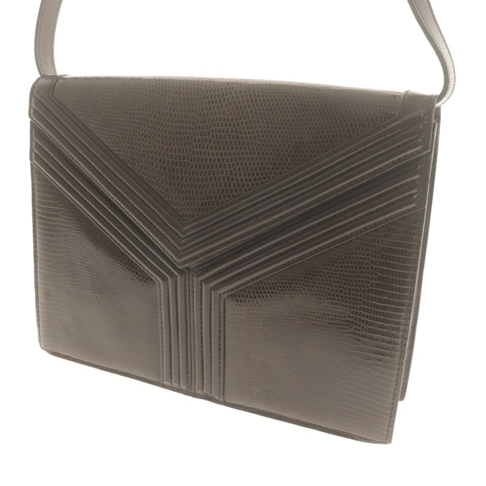 ■ Yves Saint Laurent イヴサンローラン ショルダーバッグ 鞄 革 レザー Yデザイン ヴィンテージ メンズ レディース ダークブラウン