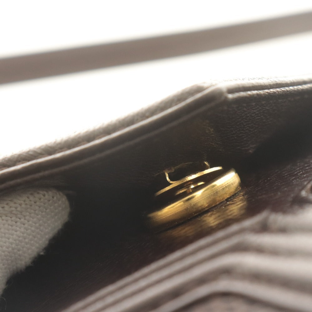 ■ Yves Saint Laurent イヴサンローラン ショルダーバッグ 鞄 革 レザー Yデザイン ヴィンテージ メンズ レディース ダークブラウン