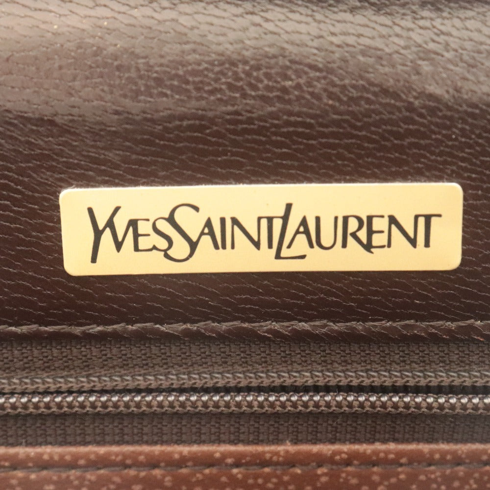 ■ Yves Saint Laurent イヴサンローラン ショルダーバッグ 鞄 革 レザー Yデザイン ヴィンテージ メンズ レディース ダークブラウン