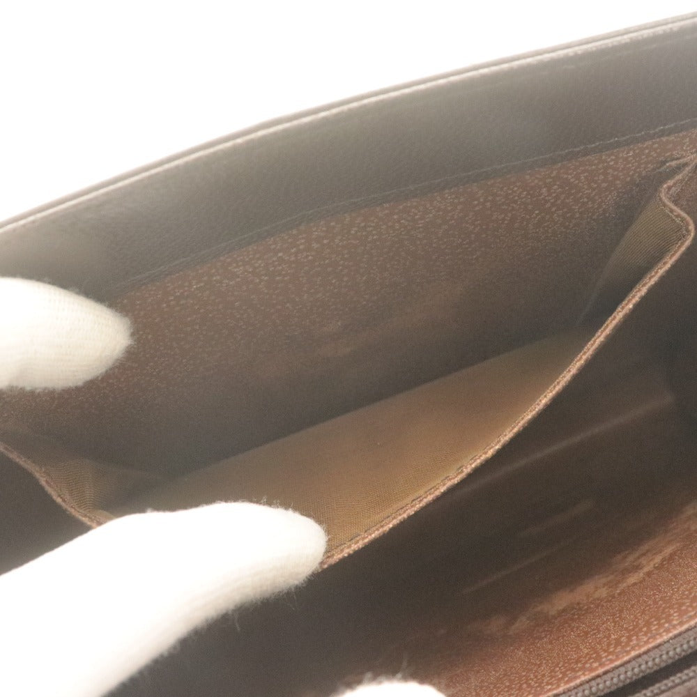 ■ Yves Saint Laurent イヴサンローラン ショルダーバッグ 鞄 革 レザー Yデザイン ヴィンテージ メンズ レディース ダークブラウン