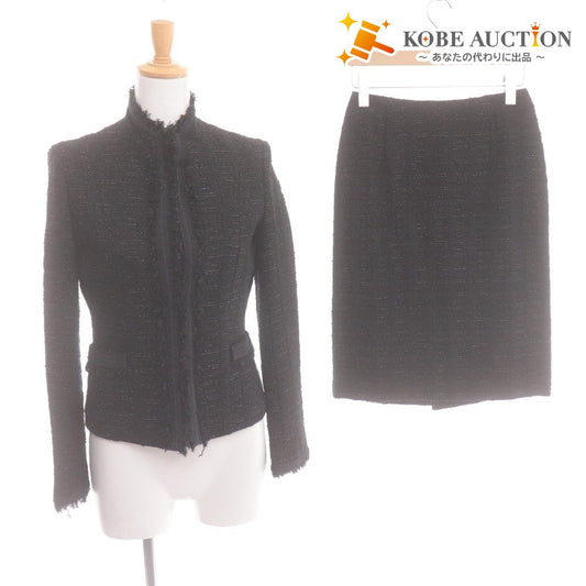 ■ アナイ セットアップ ジャケット タイトスカート トップス ボトムス ツイード レディース 38 ブラック