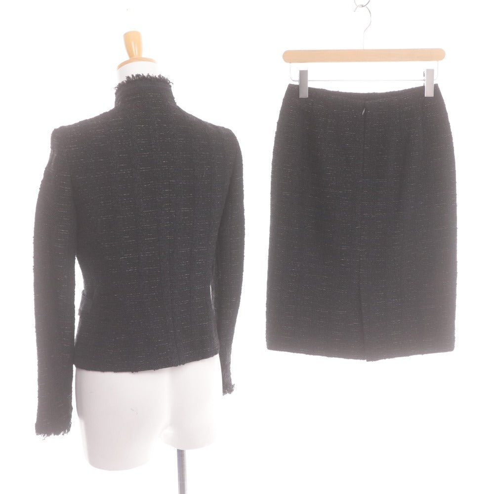 ■ アナイ セットアップ ジャケット タイトスカート トップス ボトムス ツイード レディース 38 ブラック