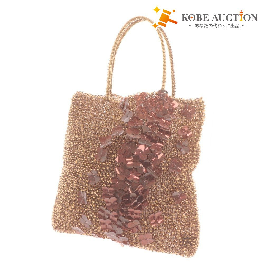 ■ Anteprima Wire Bag Handbag Flower Women's Gold Brown with Pouch