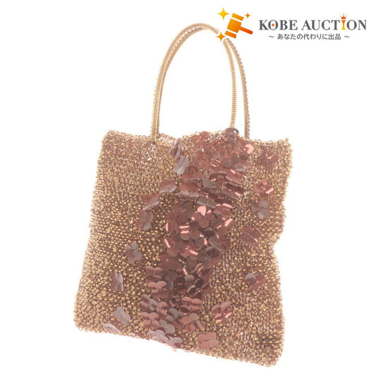 ■ Anteprima Wire Bag Handbag Flower Women's Gold Brown with Pouch