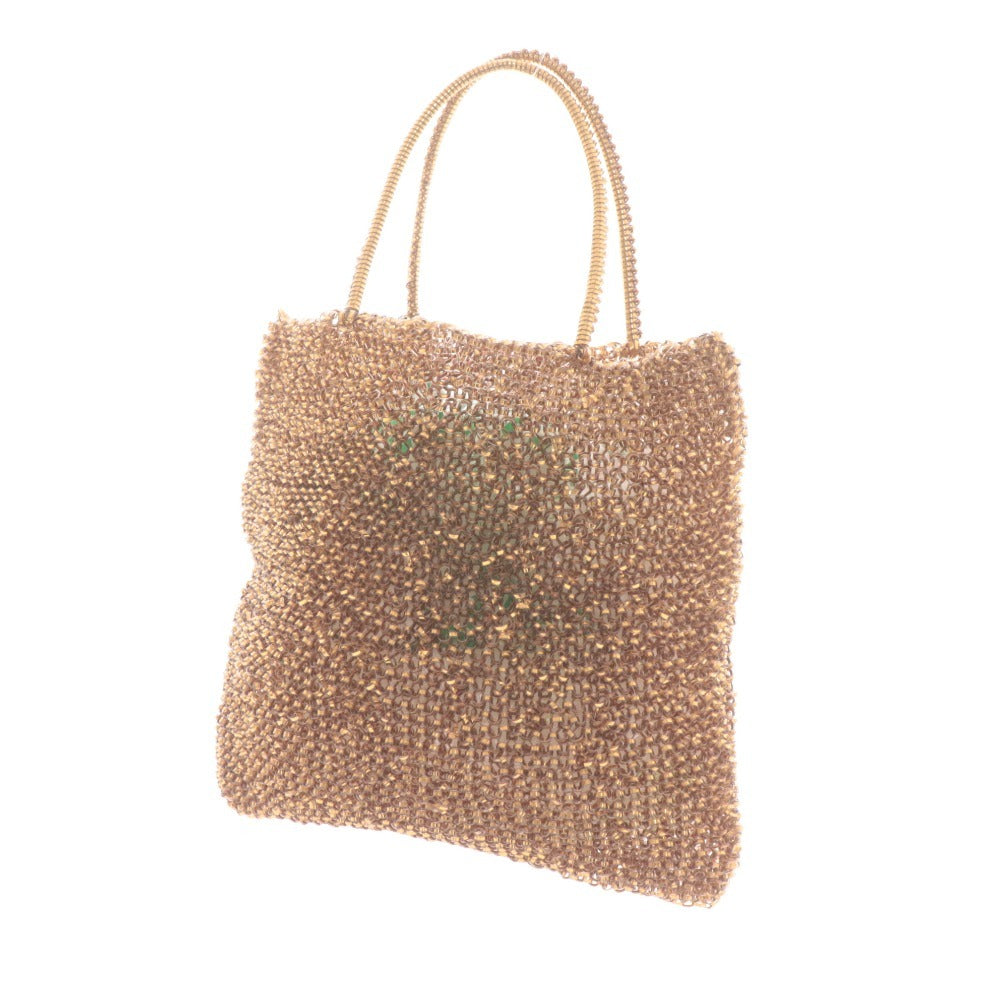 ■ Anteprima Wire Bag Handbag Flower Women's Gold Brown with Pouch